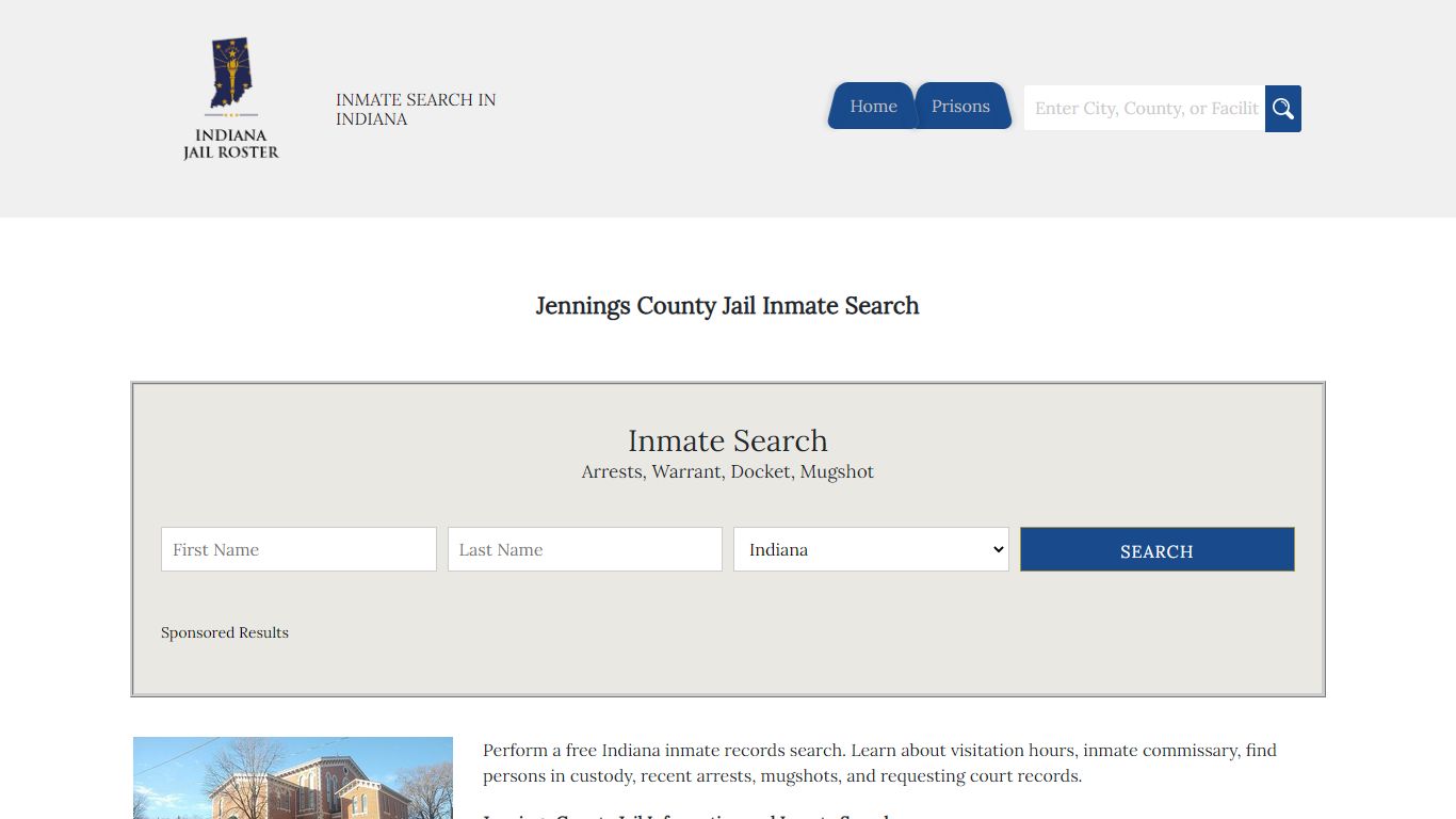 Jennings County Jail Inmate Search - Indiana Jail Roster